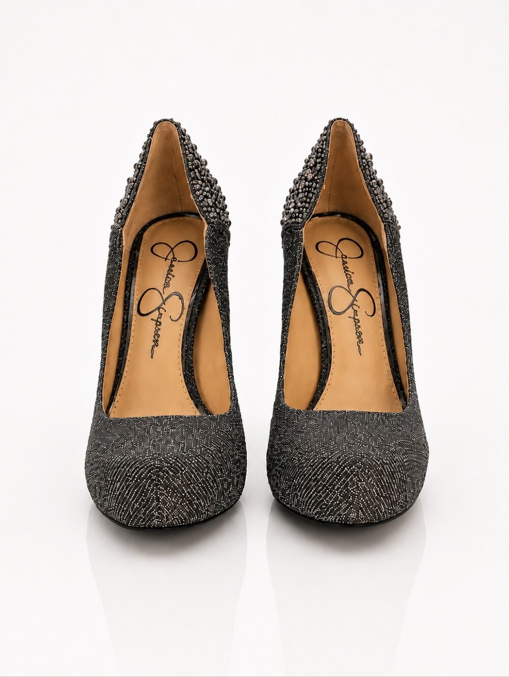 Jessica Simpson | CharcoalEmbellished Glitter Platform Heels | Size 6 - Picture 4 of 8